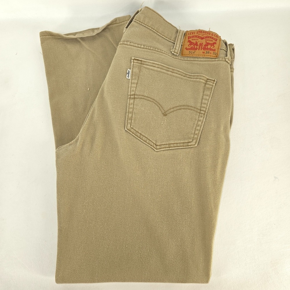 Levi's 514 Straight Fit Jeans Mens 36x30 (38x32) White Tab Stretch Denim Casual